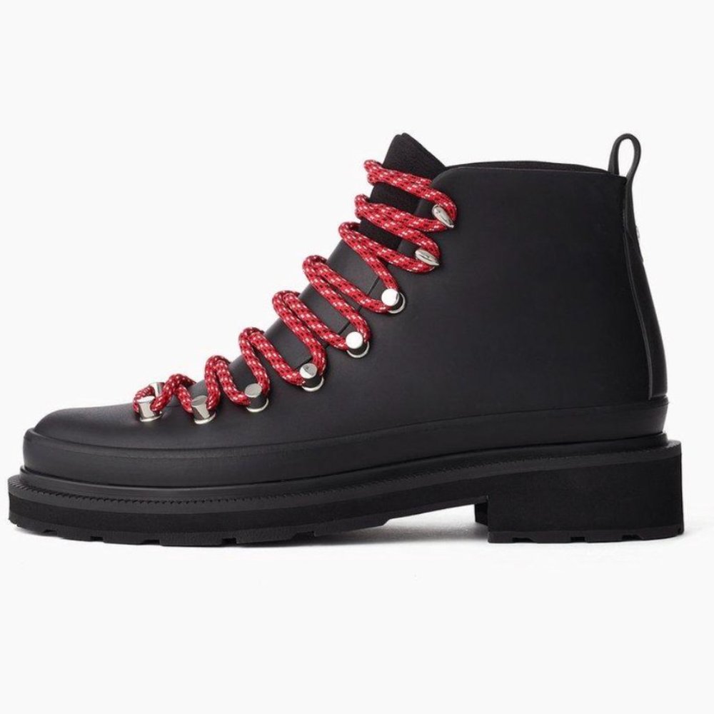 New Rag & Bone Compass Black Rubber Rain Boot sz 8